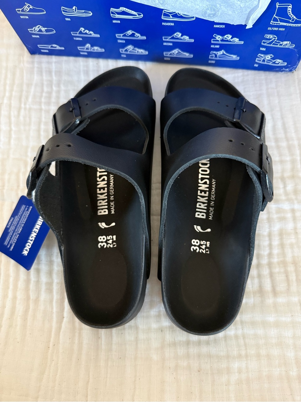NWT Birkenstock Arizona Leather Exquisite Sandals Size 38 Medium/Narrow - Picture 3 of 6